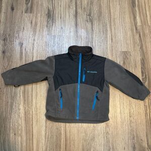 Columbia Fleece Jacket‎ Size 4 5 Gray Black Girls Boys Zip Up EUC Coat Pockets